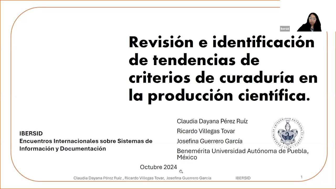 Revisión de tendencias de criterios de curaduría en producción científica | Claudia Dayana Pérez