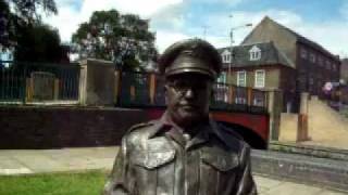 Captain Mainwaring statue in Thetford, Norfolk, UK.