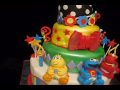 Topsy Turvy Sesame Street Fondant Birthday Cake