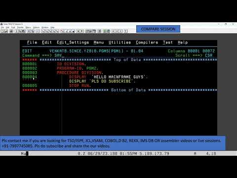 Mainframe tip| COMPARE SESSION COMMAND|  #shorts  Shorts #Mainframe @venkatsince2010