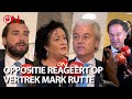 Oppositie reageert op vertrek Mark Rutte uit de Nederlandse politiek