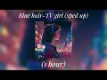 Blue hair-TV girl sped up (1 hour)