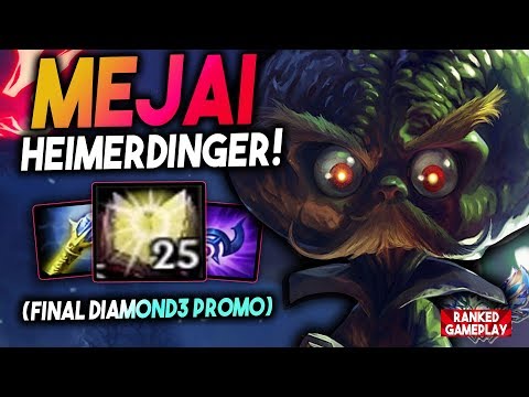 FULL STACK MEJAI'S HEIMERDINGER! NUCLEAR ONESHOTS IN MY DIAMOND 3 PROMO? - League of Legends