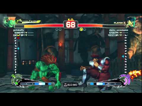gotokaffy (Blanka) Vs daizu_soramame (M.Bison) SSF4 Ranked Matches - PSN