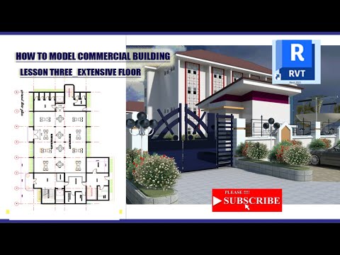How to model Commercial Building in revit 2023 lesson 3 extensive floor plan