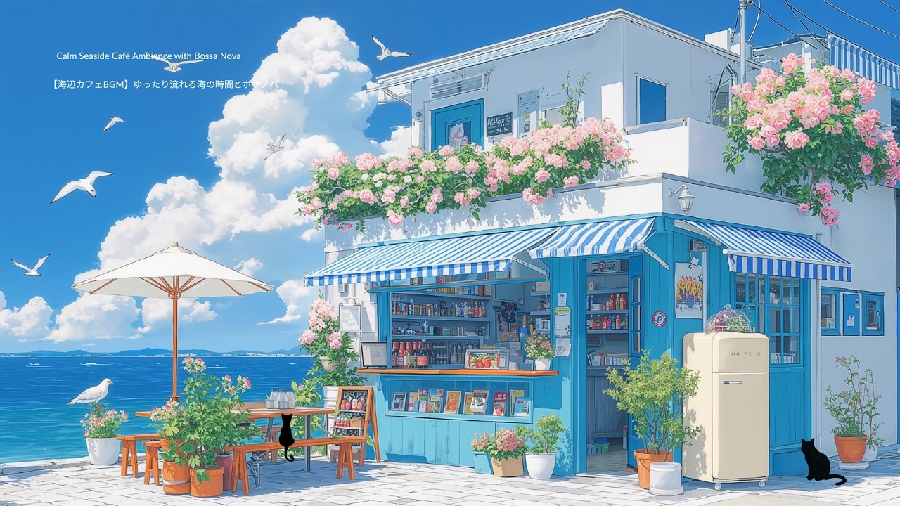 【海辺カフェBGM】ゆったり流れる海の時間とボサノバ☕️🌊｜Calm Seaside Café Ambience with Bossa Nova for Relax, Study & Work