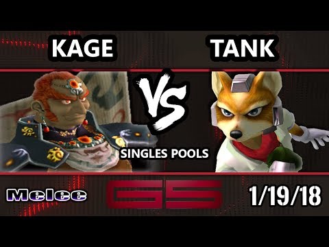 GENESIS 5 SSBM - Kage (Ganondorf) VS Tank (Fox) - Smash Melee Singles