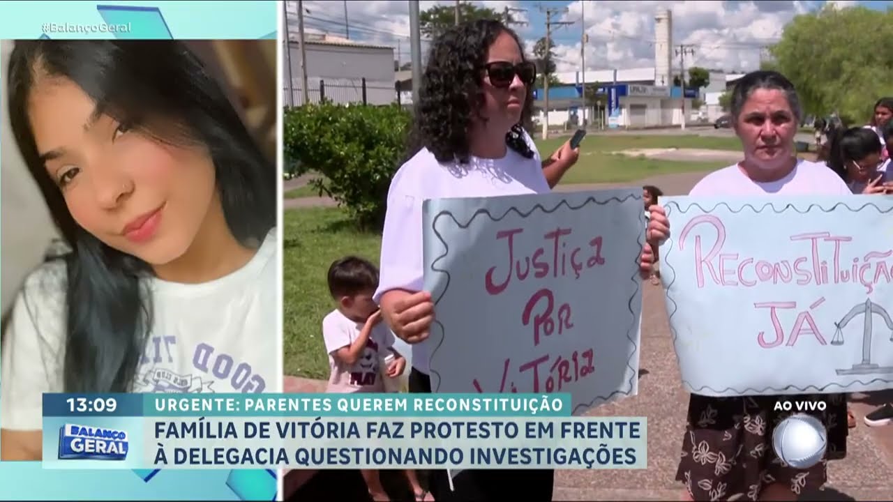 Família de Vitória faz protesto e insiste que Maicol não matou a jovem sozinho | BALANÇO GERAL