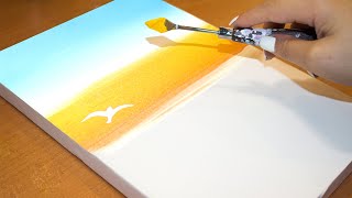 Summer Beach Acrylic Painting : Acrylic Painting Tutorials