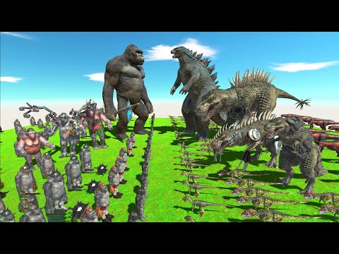 Godzilla Evolution Battle - Godzilla 2014 vs King Kong of Evolution - Animal Revolt Battle Simulator