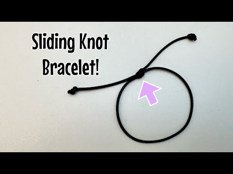 How to tie a bracelet - sliding knot! Simple adjustable bracelet with sliding knot