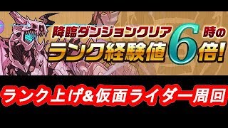 【ランク700までガチャ禁】降臨6倍ランク上げ周回&仮面ライダー周回！