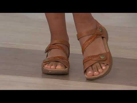 Earth Origins Leather Adjustable Sandals - Salina on QVC