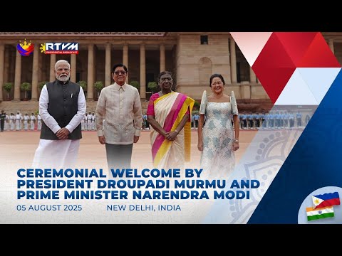 Ceremonial Welcome by President Droupadi Murmu and Prime Minister Narendra Modi 8/05/2025