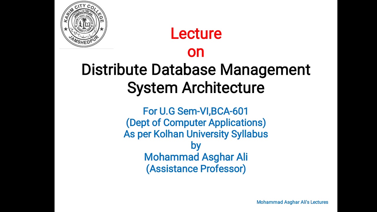 Distributed Database Management System Architecture