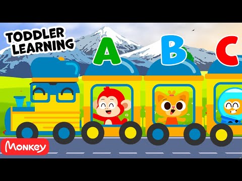 Trains for Kids 🚂 Steam Train, Electric Train and Toy Train 🛤 Monkey Junior English for kids