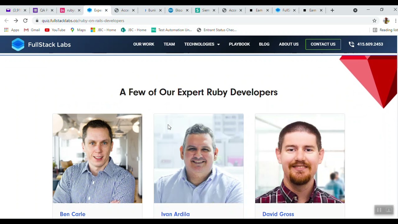 The second link testing on FullStack lab