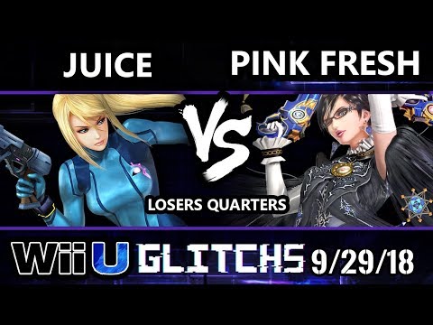 Glitch 5 Smash 4 - Juice (ZSS) Vs. VGBC | Pink Fresh (Bayonetta) Wii U Losers Quarters