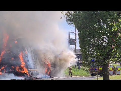 massive lorry fire. 5 fire engines and couple of police.
