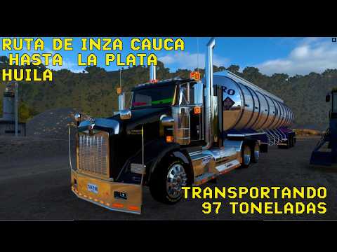 RUTA CAMION CON 97 TONELADAS DE KEROSENO DE INZA CAUCA HASTA LA PLATA HUILA COLOMBIA