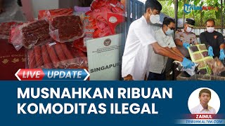 Ratusan Kilogram Daging Babi & Produk Nabari Ilegal dari Luar Negeri Dimusnahkan Karantina Kaltim