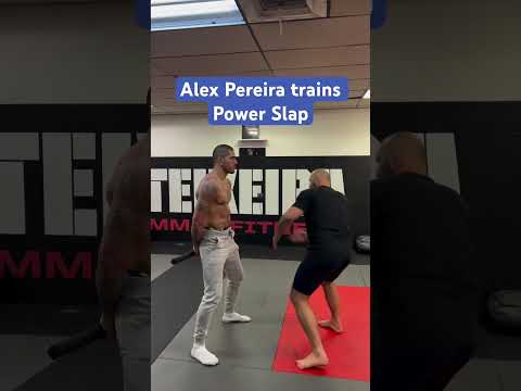Alex Pereira trains POWER SLAP