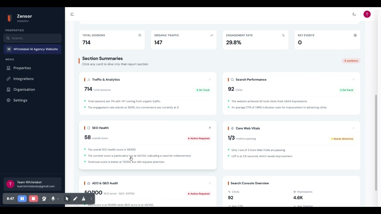Zensor Analytics video preview