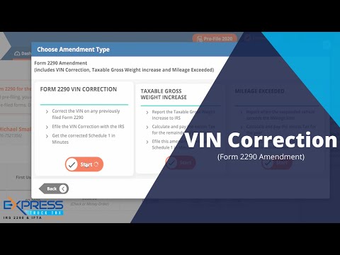 How to File Form 2290 VIN Correction for FREE with ExpressTruckTax?