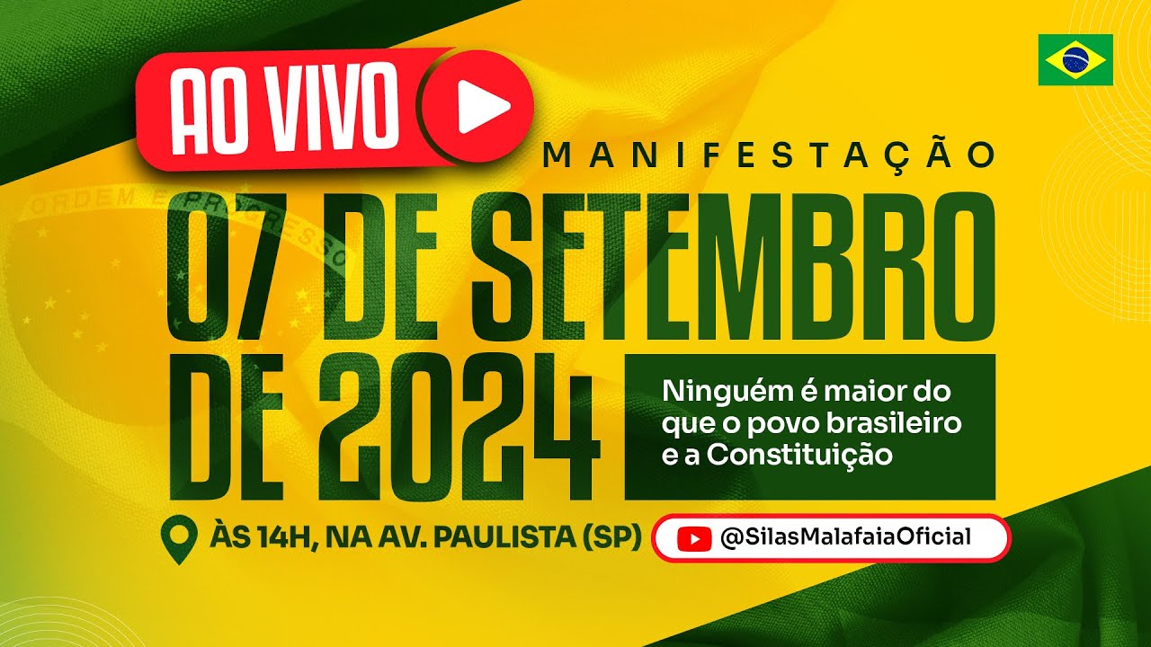 Ao vivo: Manifestação de 7 de setembro de 2024 na Av.Paulista
