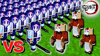 【鬼滅の刃】胡蝶しのぶvs童磨の対決をハッピーエンドに！無限列車で十二鬼月と柱99人の因縁バトル【マイクラ】
