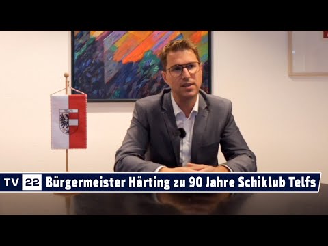Telfer Bürgermeister Christian Härting gratuliert dem Schiklub Telfs zum 90-jährigen Jubiläum