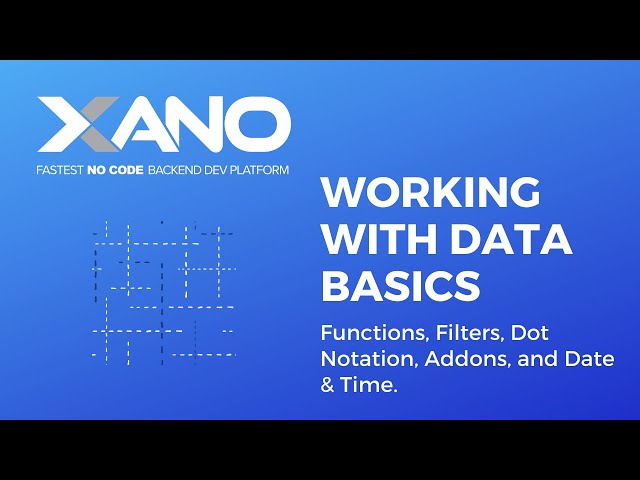 Working with data in Xano - The Basics