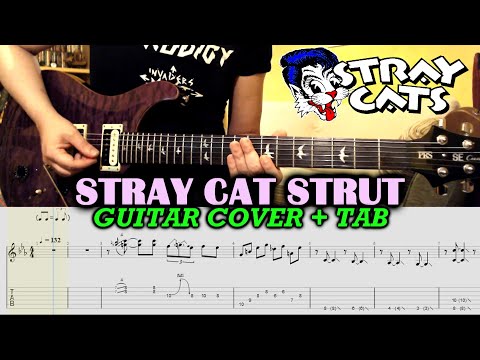 STRAY CAT STRUT Stray Cats GUITAR TAB LESSON TUTORIAL - Brian Setzer Rockabilly Guitar