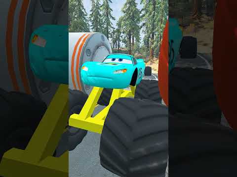 Big & Small McQueen Double Saw Wheels VS Big & Small Mack Truck Double #automobile