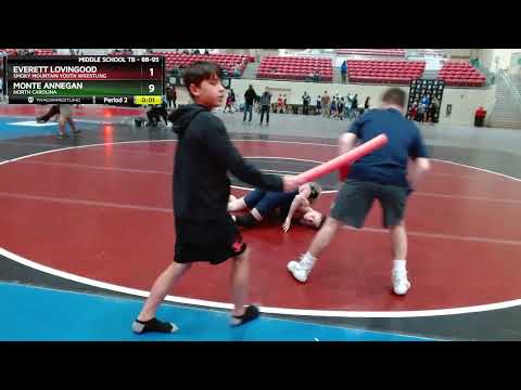 88-95 Lbs Round 3 - Everett Lovingood, Smoky Mountain Youth Wrestling Vs Monte Annegan, North Caro