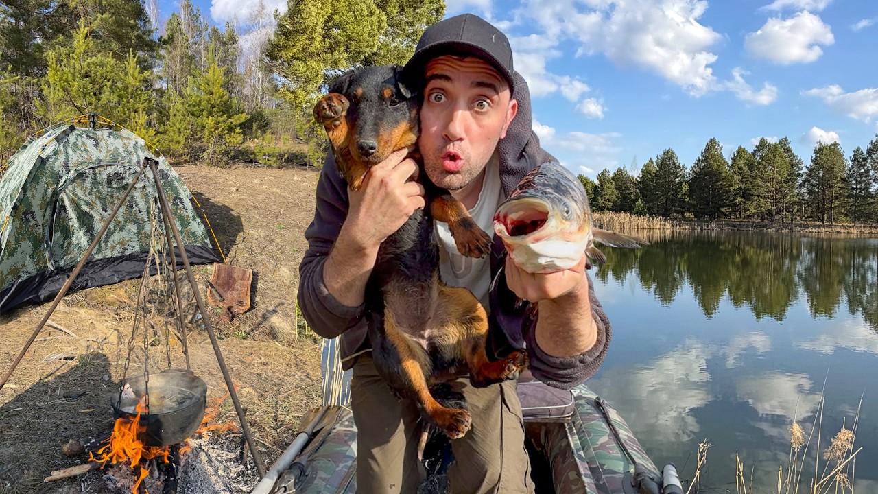 24 часа на рыбалке! Уха из толстолоба, ловля линя и раков на верши и сеть. Берез