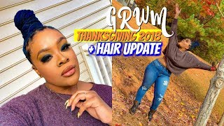 GET READY WITH ME THANKSGIVING 2018 | HAIR UPDATE + MAKEUP + OUTFIT
