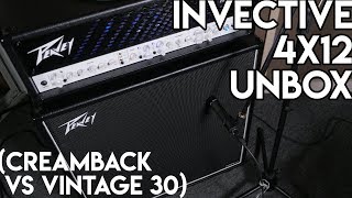 Video thumbnail for Peavey Invective 4X12 Unbox & Quick Test (Creamback vs V30) by SpectreSoundStudios