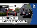Schokkende actie roodrijder gefilmd