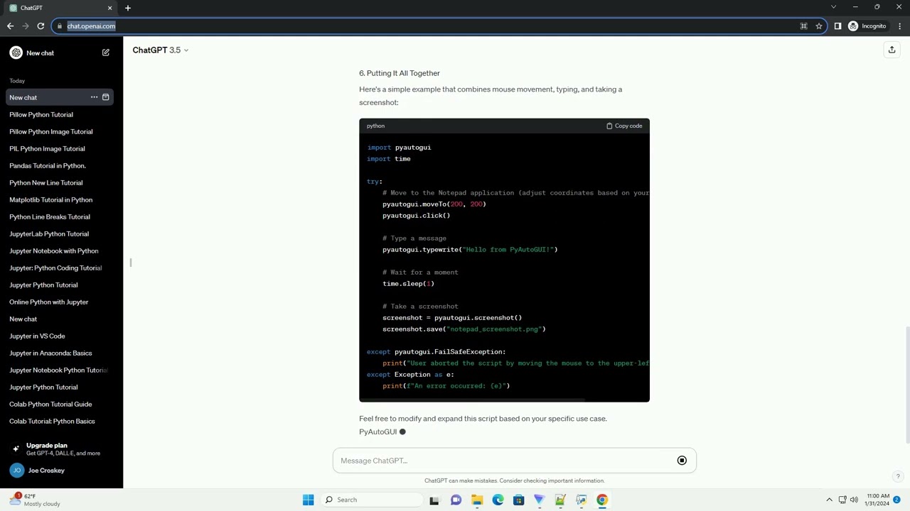 how to use pyautogui in python