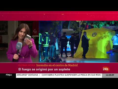 Directo para el Canal 24 Horas de RTVE sobre un incendio en un restaurante