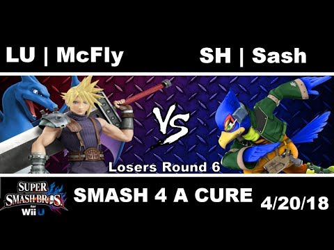 "Smash 4 A Cure" - LU | McFly (Cloud, Charizard) Vs. SH | Sash (Falco) Losers Round 6 (4/20/18)