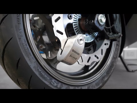 KRASER KR10S KR14S Alarm Disc Padlock AntiTheft Moto Homologated SRA + Cable, Motorbike Scooter Bike