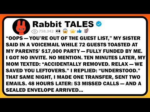 “Oops — You’re Out of the Guest List,” My Sister Said In A Voicemail While 72 Guests Toasted At My