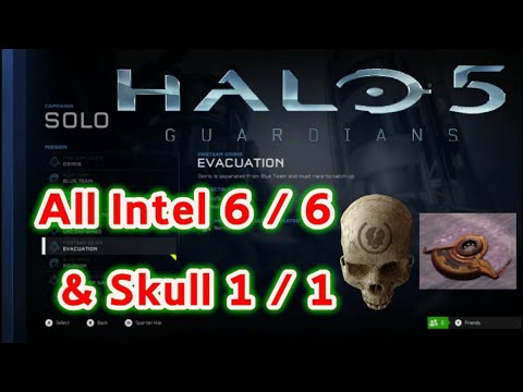 Halo 5 Guardians Mission 6 Evacuation All 6 Intel & Skull Guide HD