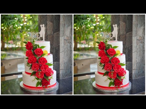 #3tierweddingcake/tiercake decorating ideas/simple wedding cake