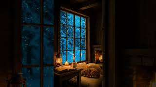 Cozy Winter Cabin with Sleeping Cat | 4K Fireplace Ambience for Sleep & StudyA cozy snowy winter c