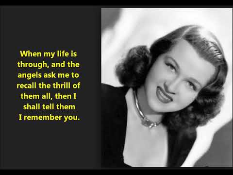Jo Stafford “I Remember You" (1943) Johnny Mercer classic "Were we in Tahiti? Were we on the Nile?"