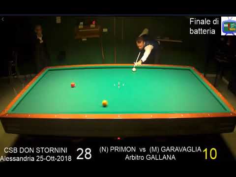 PRIMON vs GARAVAGLIA F.d.B.TROFEO MENABO' OPEN BILIARDO ALESSANDRIA 2018