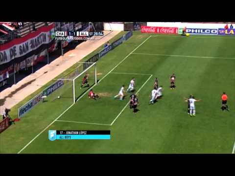 Gol de López. Chacarita 1 - All Boys 1. Fecha 39. B Nacional 2015. FPT
